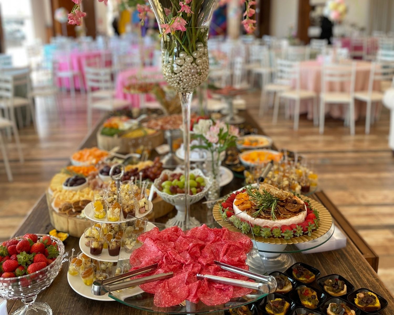 Event table with cheeses, charcuterie and canapés — FENO for Business
